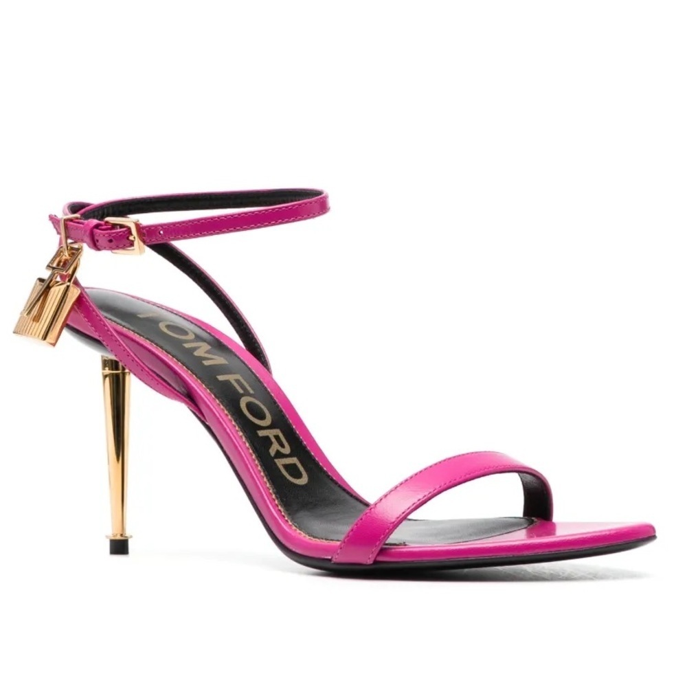 New Tom Ford Padlock 105mm Naked Sandals Pink Stiletto Heel Sz 36